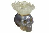Polished Agate Skull with Quartz Crown #149545-1